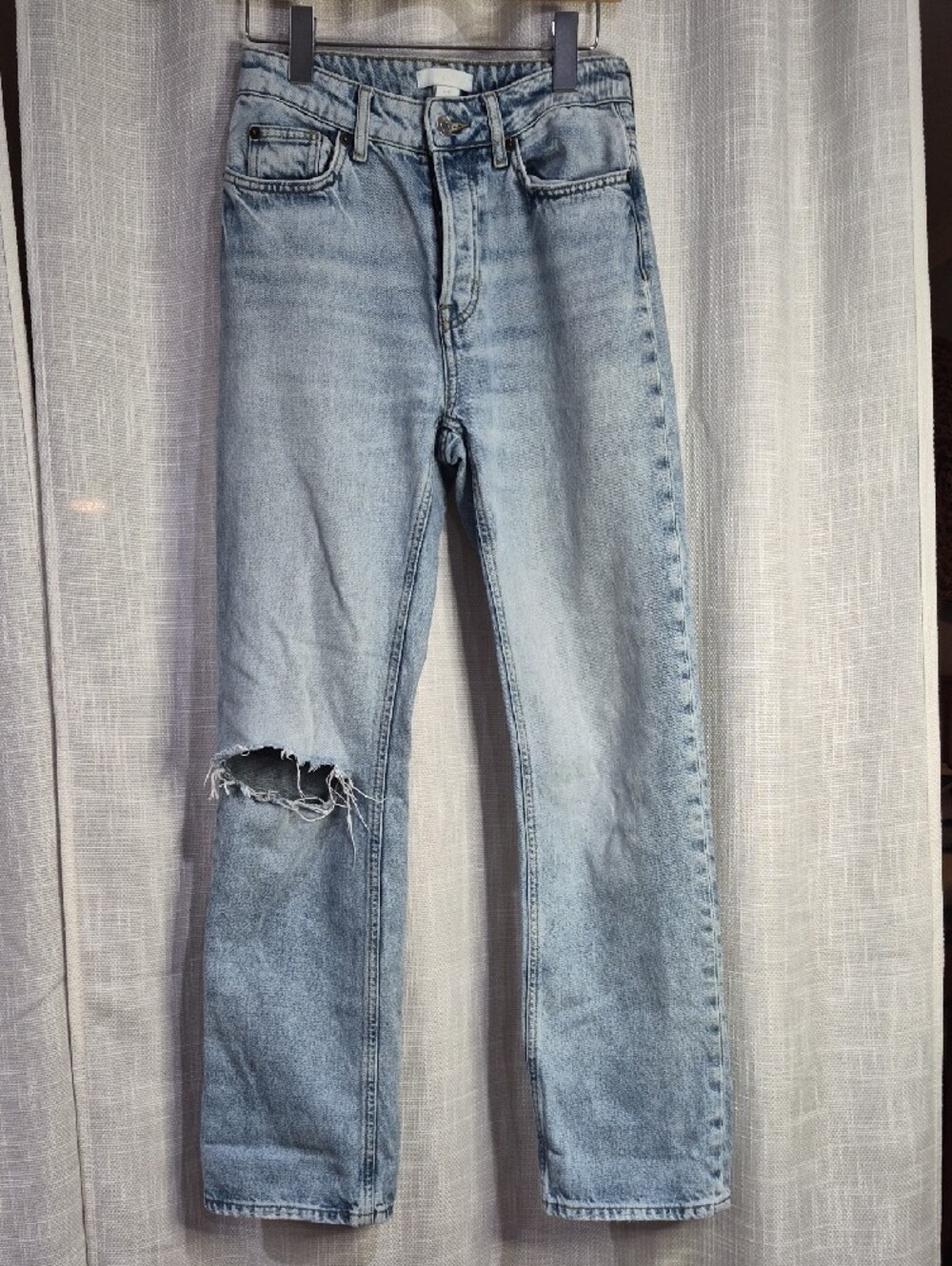 H&M Light Blue High-Rise Straight Jeans